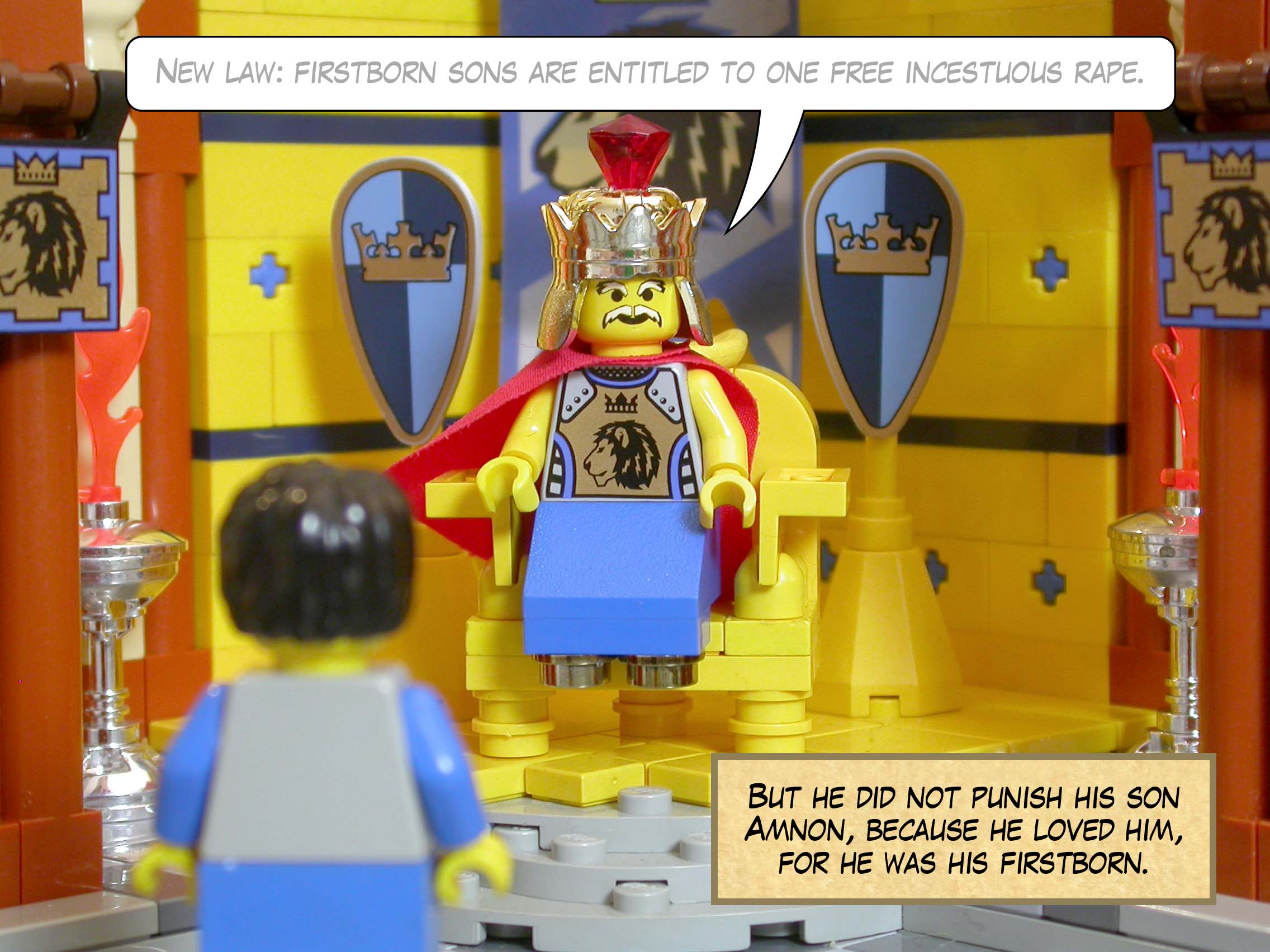 But he did not punish his son Amnon, because he loved him, for he was his firstborn.