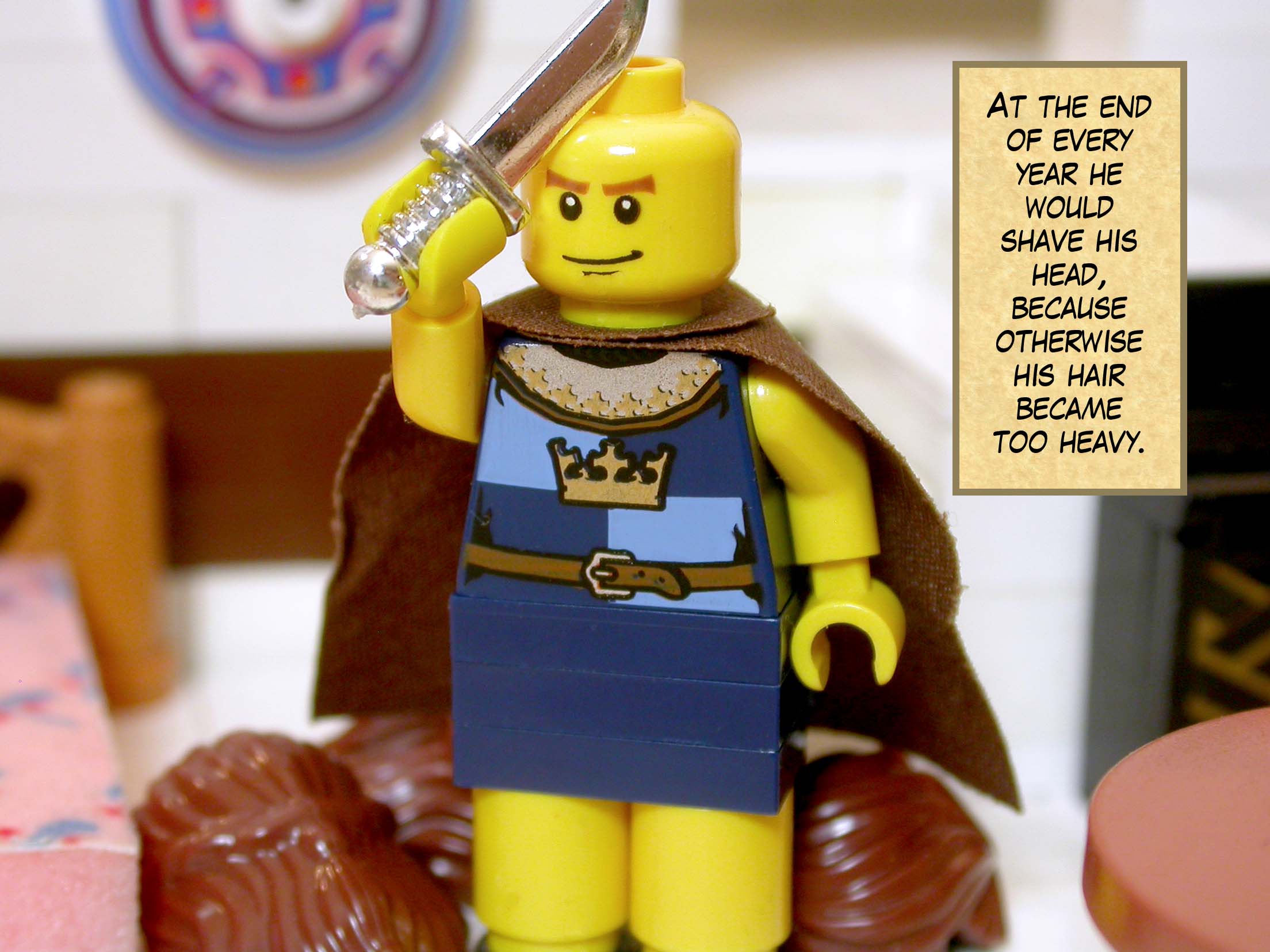 At the end of every year he would shave his head, because otherwise his hair became too heavy.