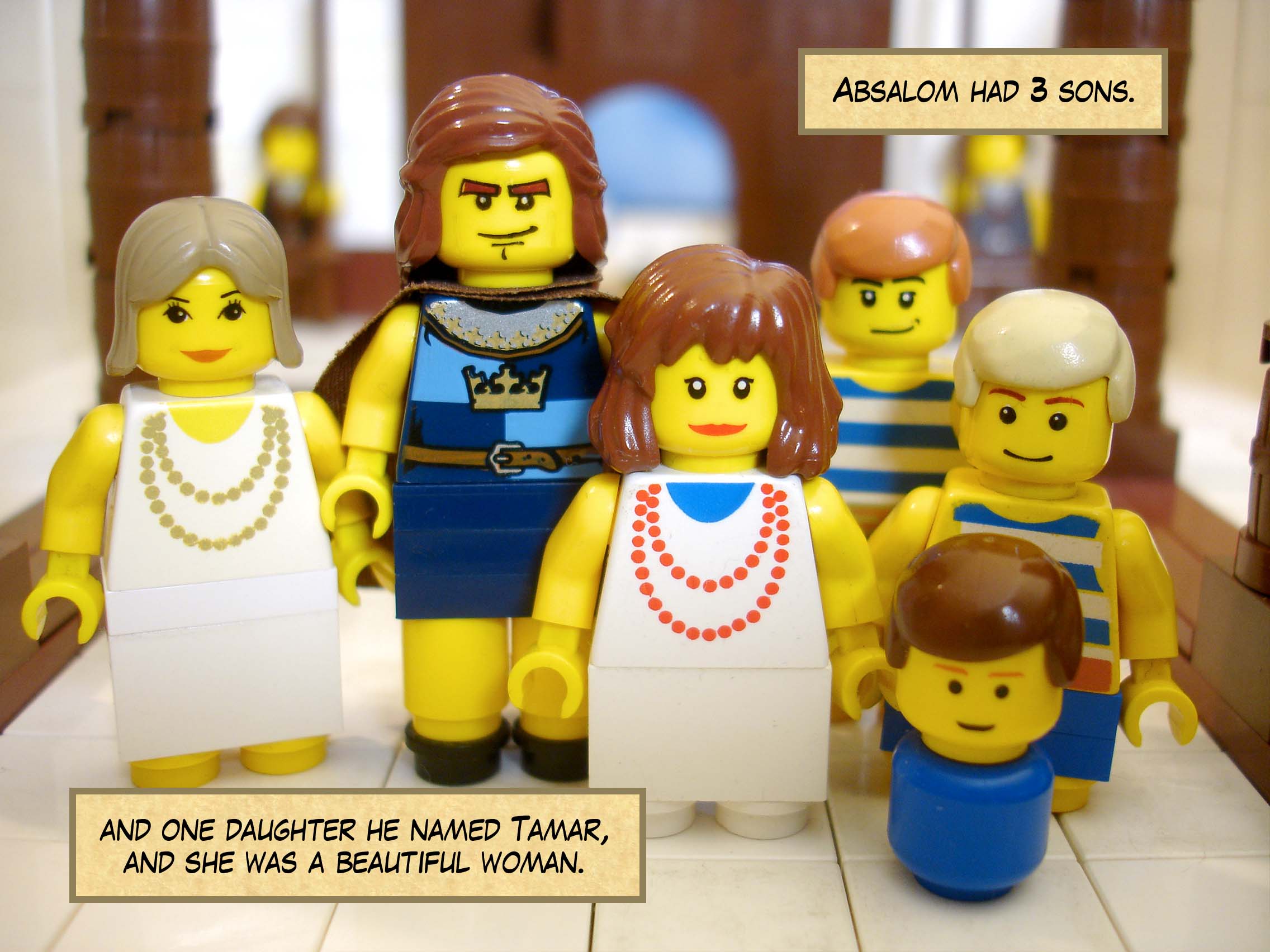 Absalom had three sons and one daughter he named Tamar, and she was a beautiful woman.