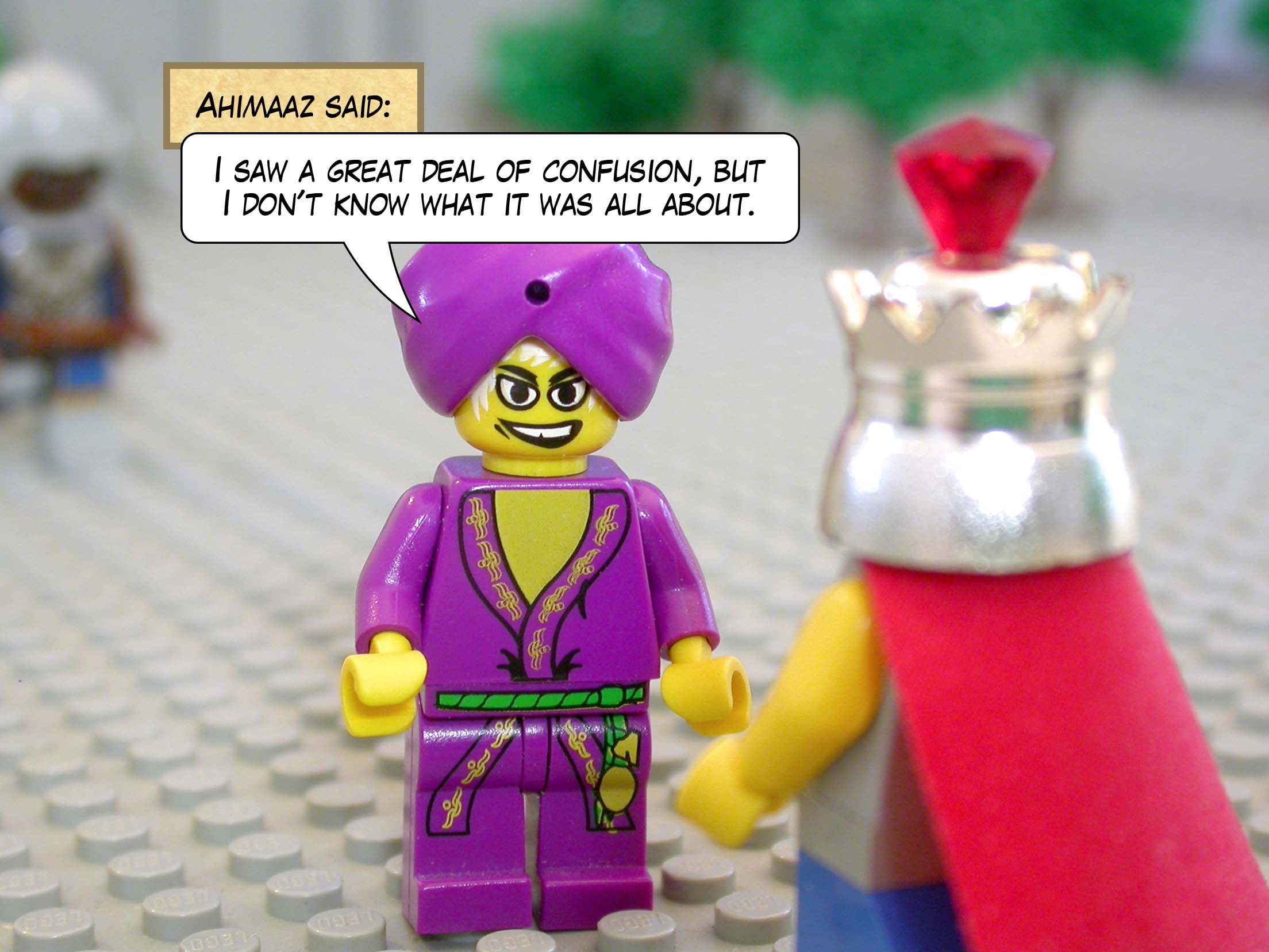 Ahimaaz said, 'I saw a great deal of confusion, but I don't know what it was all about.'