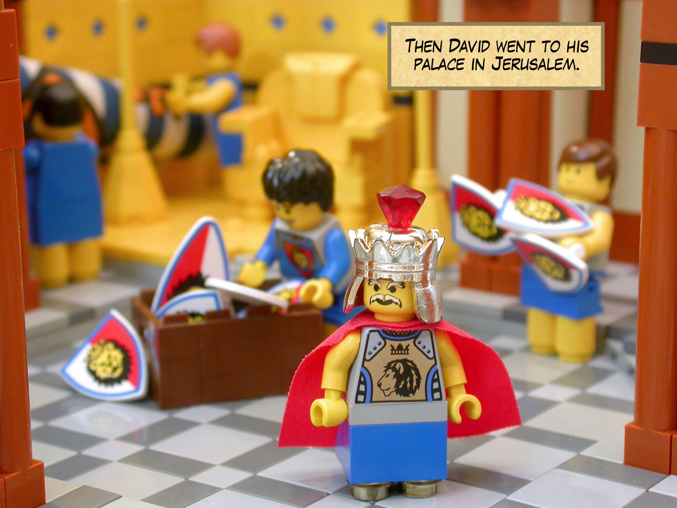 Then David went to his palace in Jerusalem.