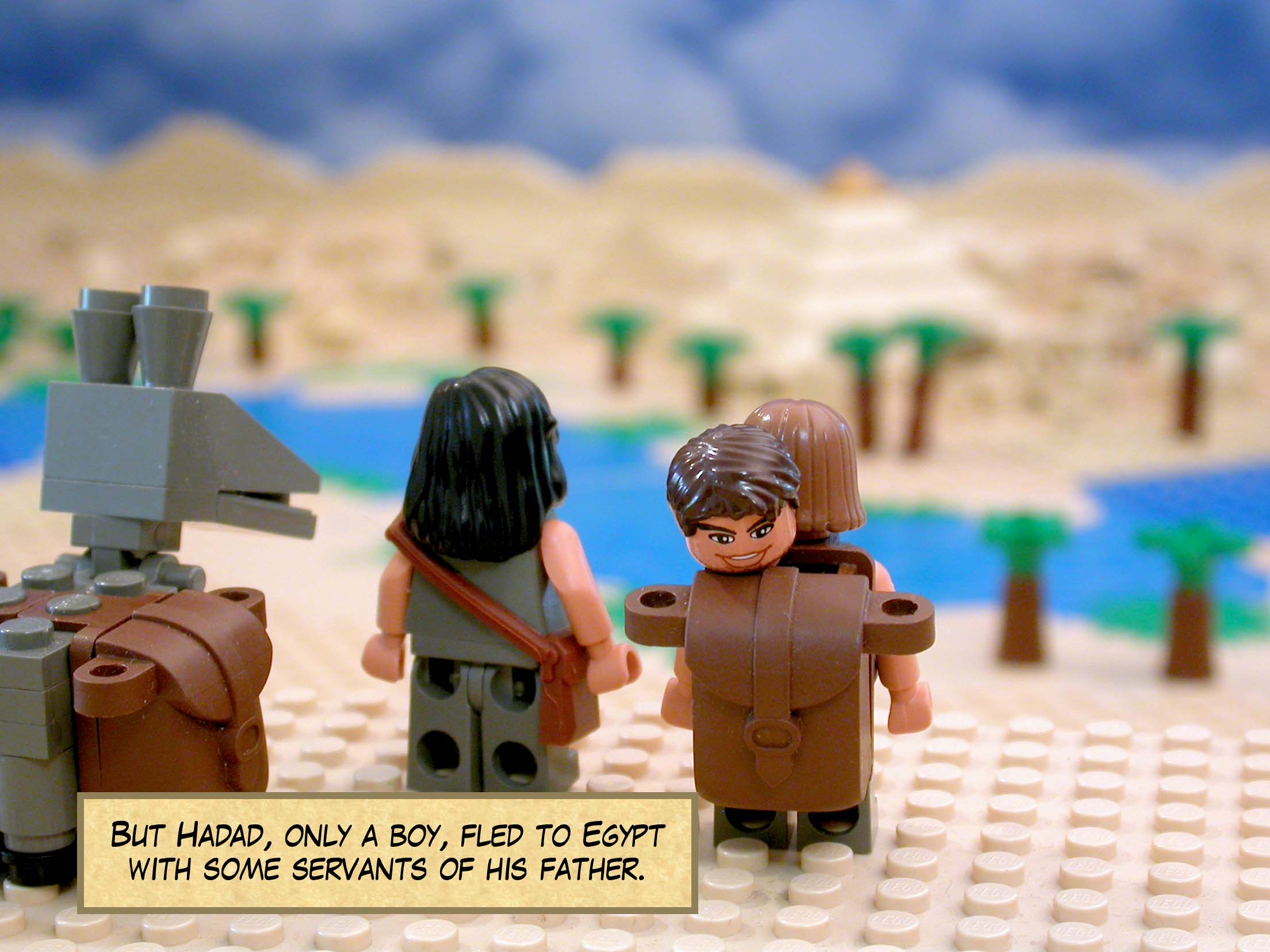 But Hadad, only a boy, fled to Egypt with some servants of his father.