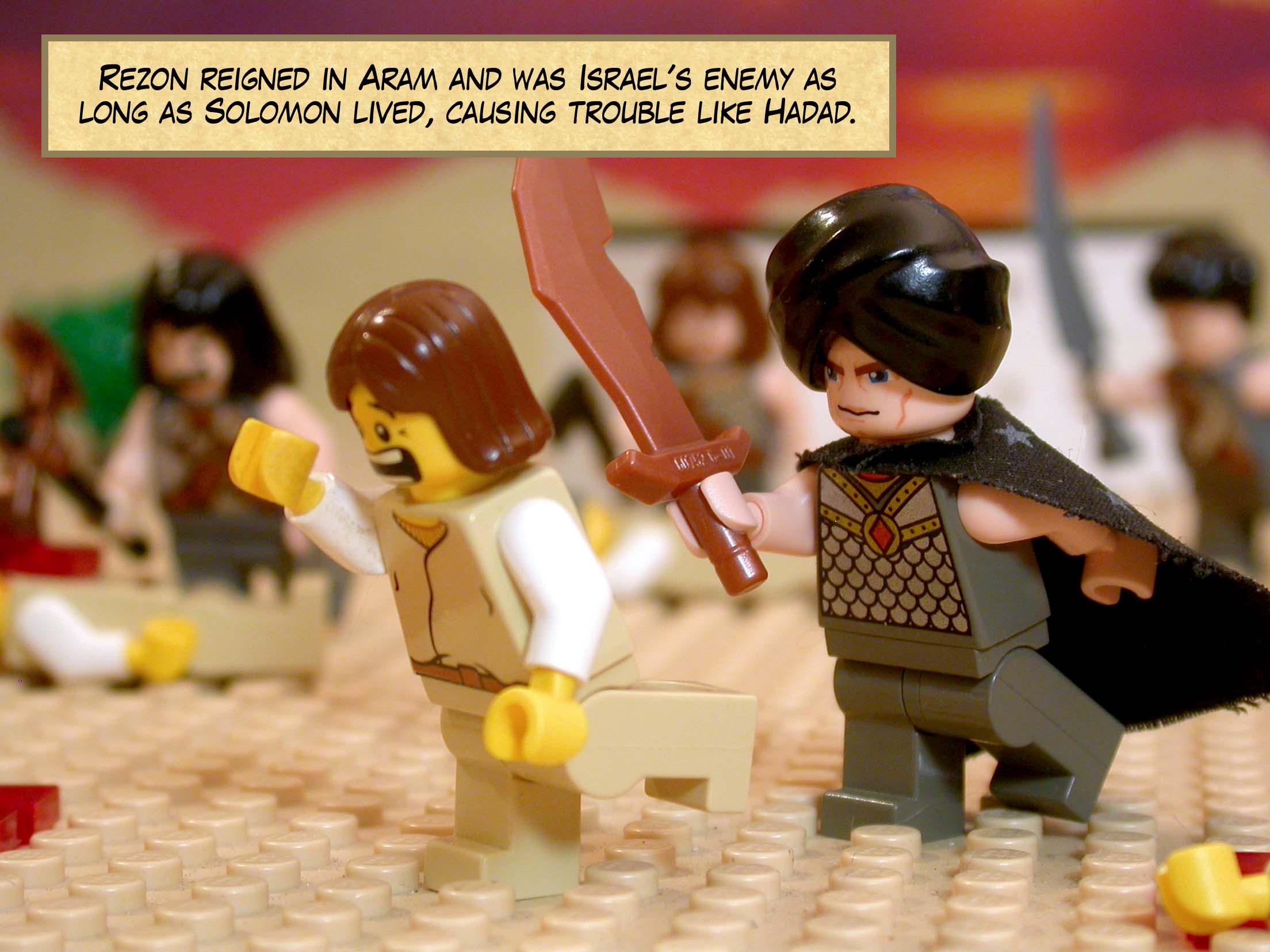 Rezon reigned in Aram and was Israel's enemy as long as Solomon lived, causing trouble like Hadad.