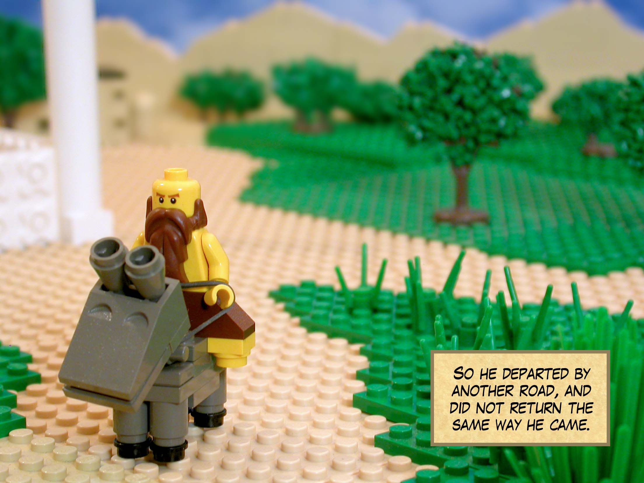 So he departed by another road, and did not return the same way he came.