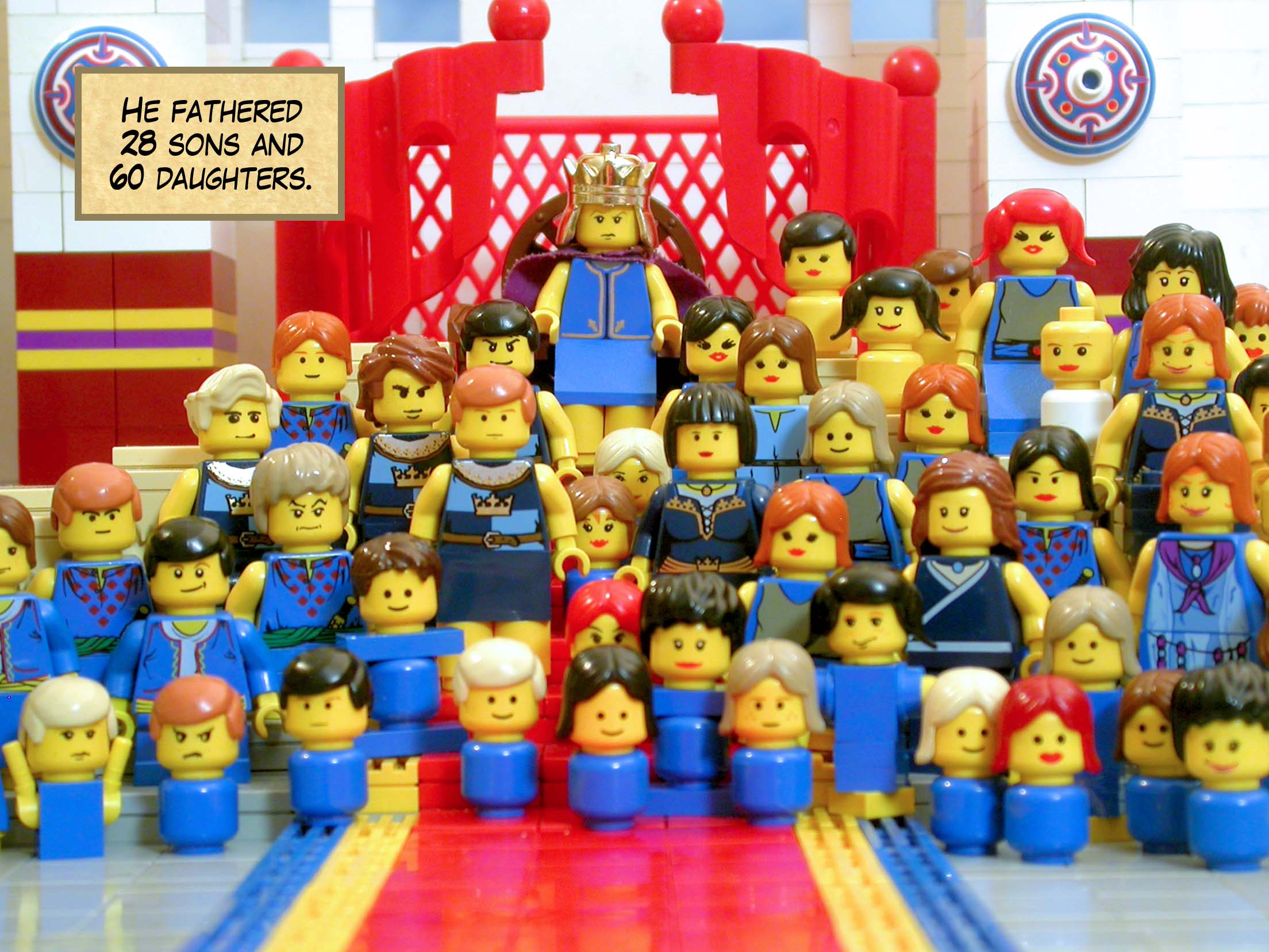 He fathered 28 sons and 60 daughters.