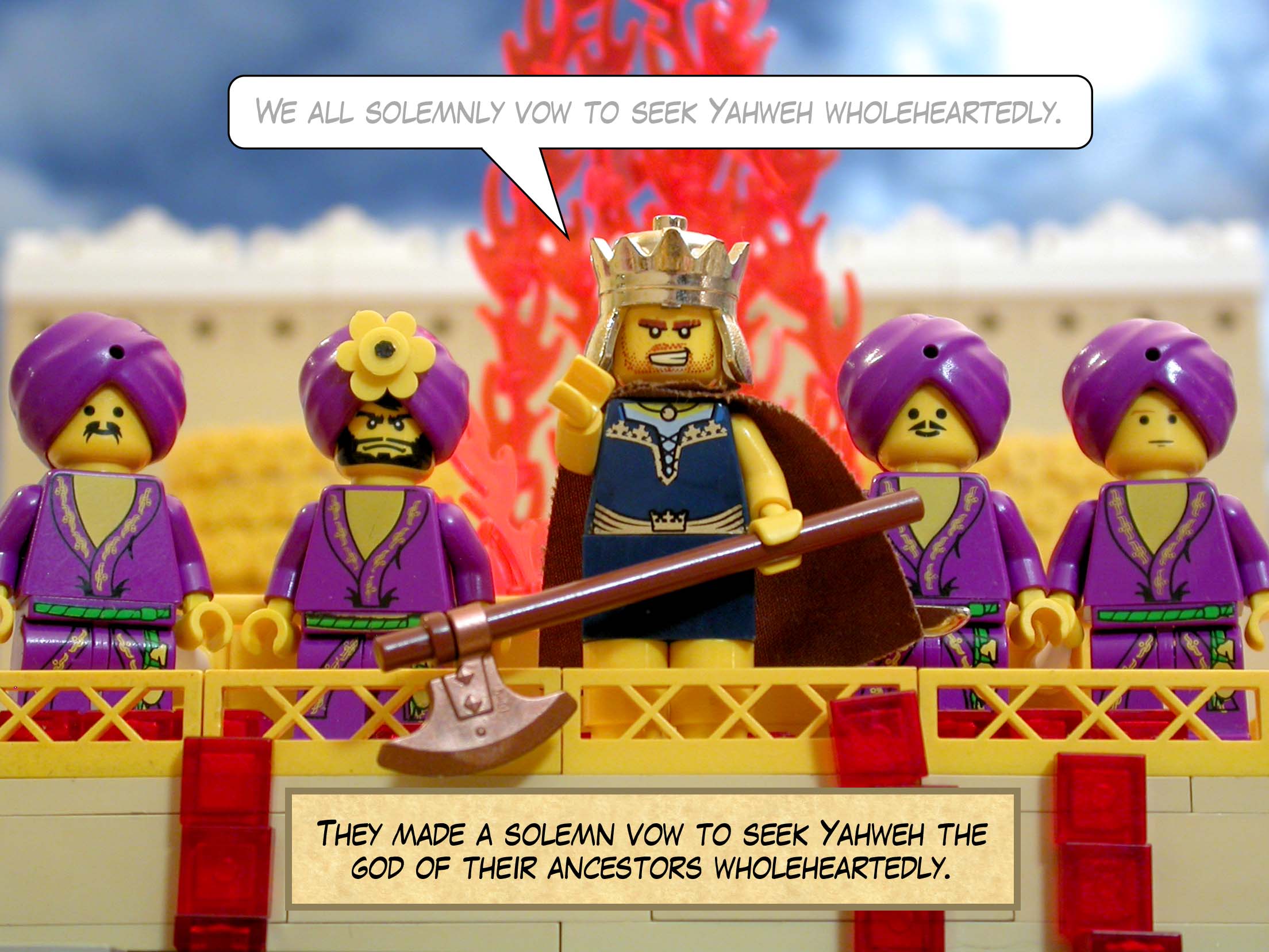 They made a solemn vow to seek Yahweh the god of their ancestors wholeheartedly.