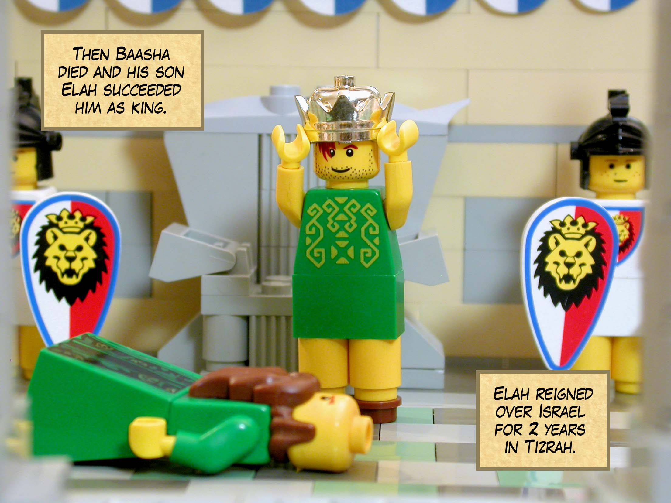 Then Baasha died and his son Elah succeeded him as king. Elah reigned over Israel for two years in Tizrah.