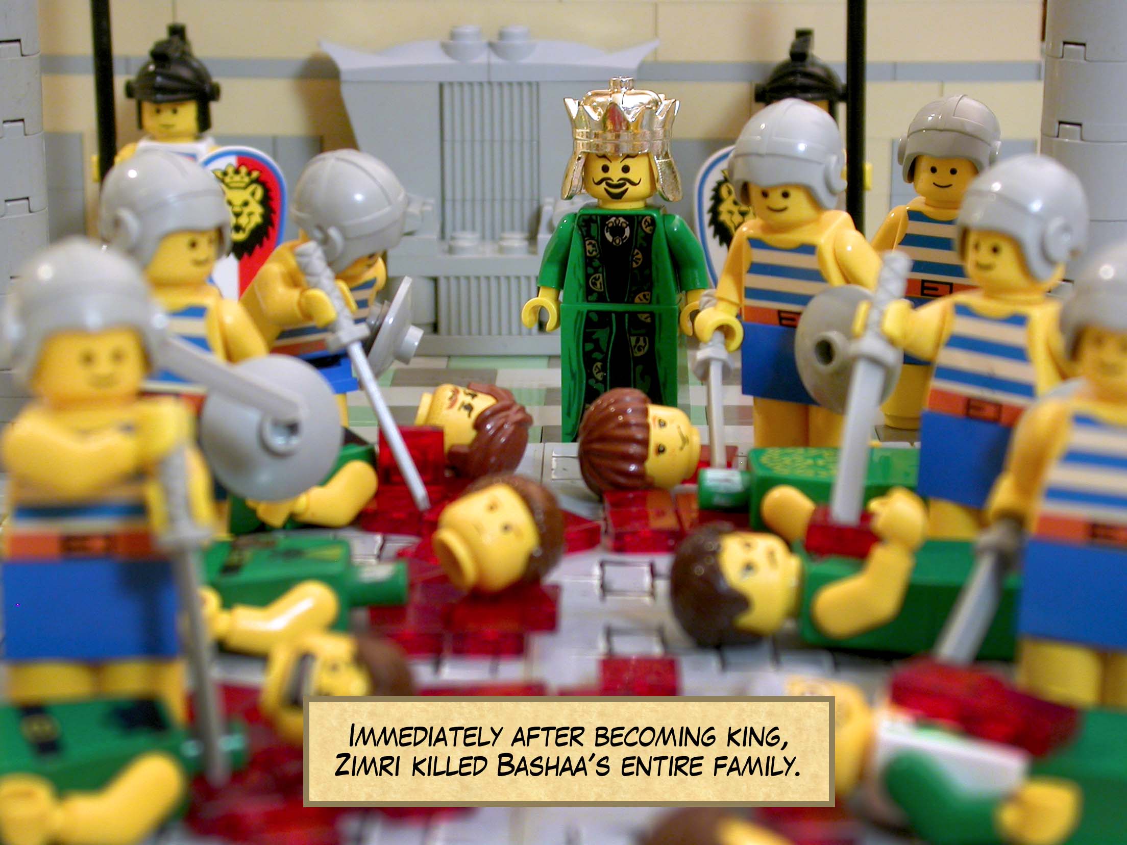 Immediately after becoming king, Zimri killed Bashaa's entire family.