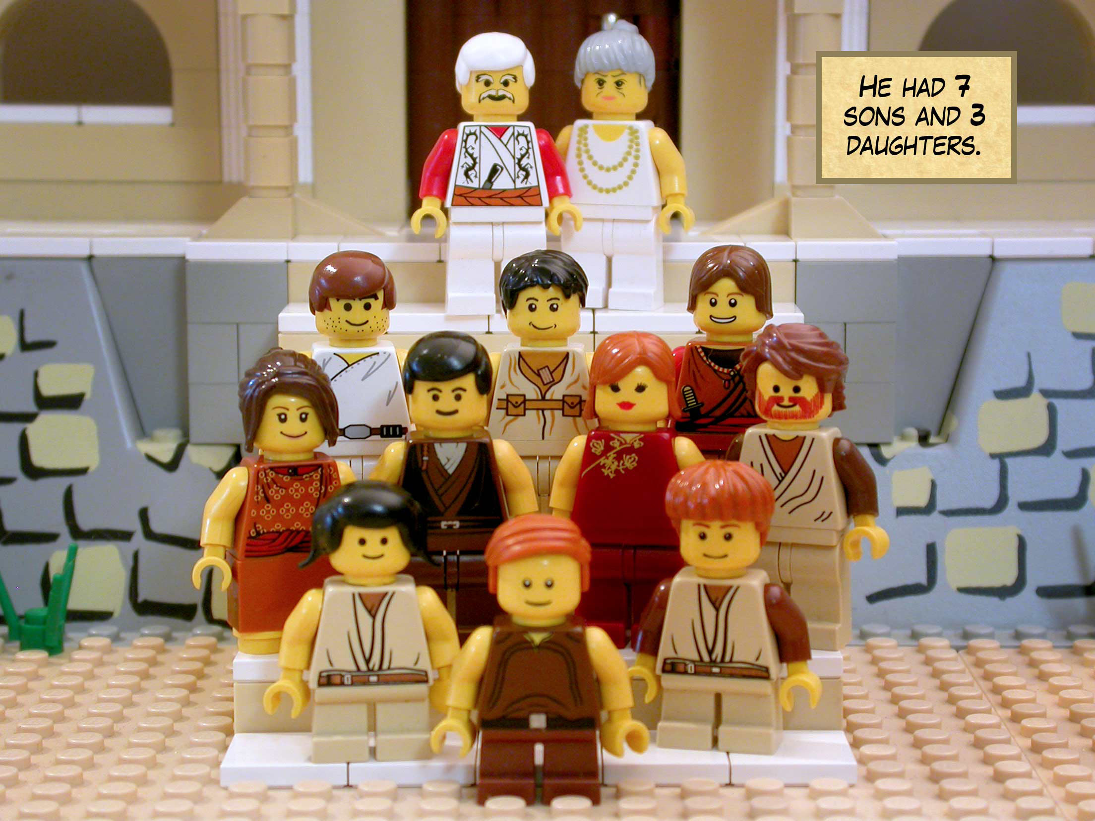 He had seven sons and three daughters.